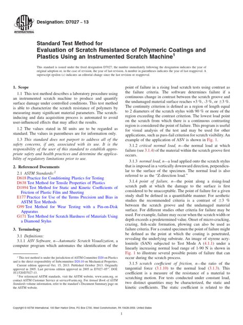 scratch resistance of polymeric